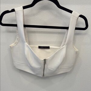 BCBGMaxAzria White Sleeveless Bustier Crop Top